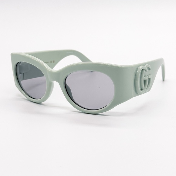 NEW GUCCI GG1544S 003 OVAL GREEN GREY WOMEN SUNGLASSES GUCCI - Picture 3 of 11